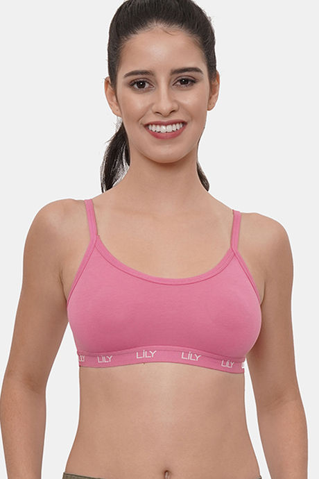 Buy LILY Medium Impact Seamless Nouveau Soft Sports Bra - Pink at