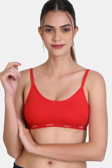 Girls red sports bra hotsell
