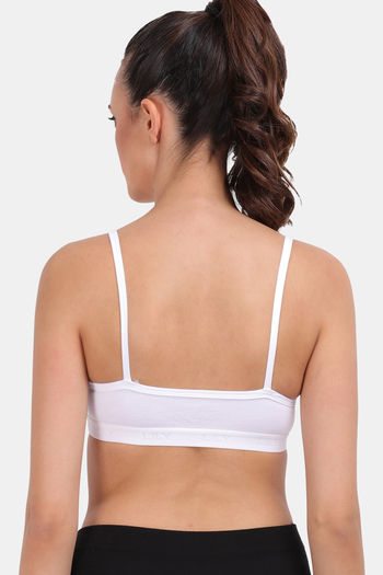 Lily Medium Impact Nouveau Stretch Slip On Sports Bra - White