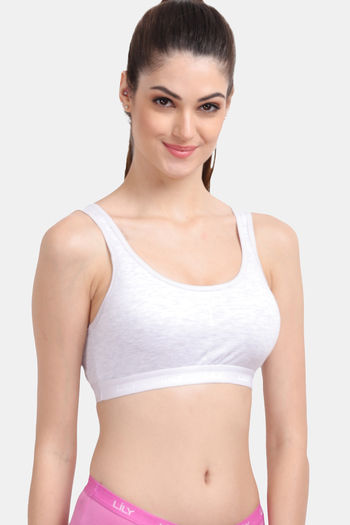 Buy Lily Easy Movement Slip On Padded Sports Bra - White at Rs.999