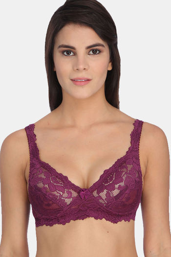 Buy Tipsy Double Layered Non Wired High / 3/4Th + Coverage Sleep Bra - Wine