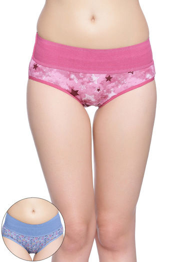 Buy Rosaline Medium Rise Full Coverage Tummy Tucker Hipster Panty (Pack of  2) - Assorted at Rs.399 online