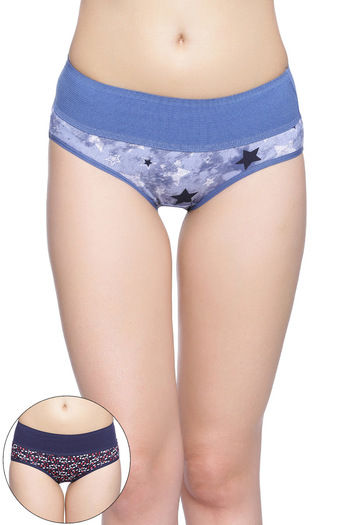 Buy Rosaline Medium Rise Full Coverage Tummy Tucker Hipster Panty (Pack of  2) - Assorted at Rs.399 online