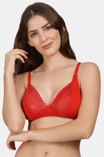 Buy PrivateLifes Single Layered Non Wired Medium Coverage T-Shirt Bra - Red  at Rs.699 online