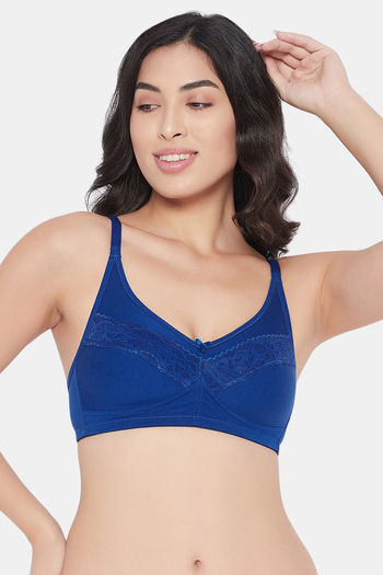 Buy Clovia Double Layered Non Wired Full Coverage T-Shirt Bra - Blue at  Rs.494 online