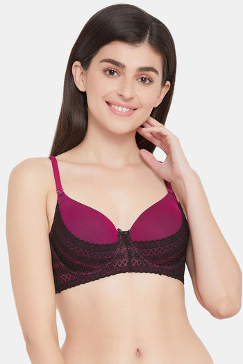 Buy online Purple Lace Tshirt Bra from lingerie for Women by