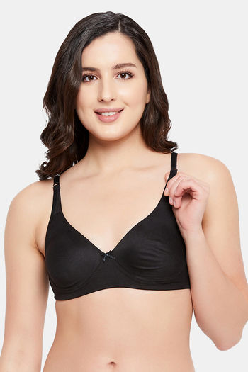 Buy Clovia Single Layered Non Wired Full Coverage T-Shirt Bra - Black at  Rs.329 online