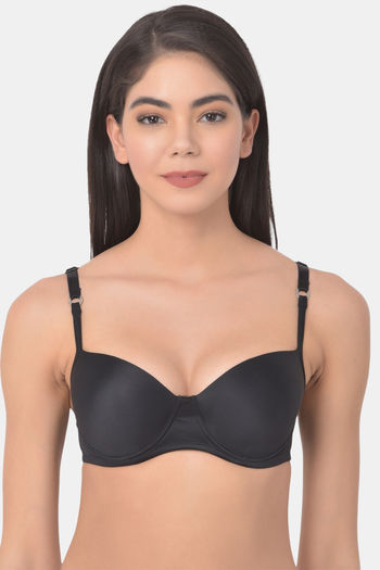 Buy Clovia Push Up Wired Full Coverage T-Shirt Bra - Black at Rs.637 online