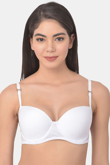 Buy Clovia Push Up Wired Full Coverage T-Shirt Bra - White at Rs.533 online