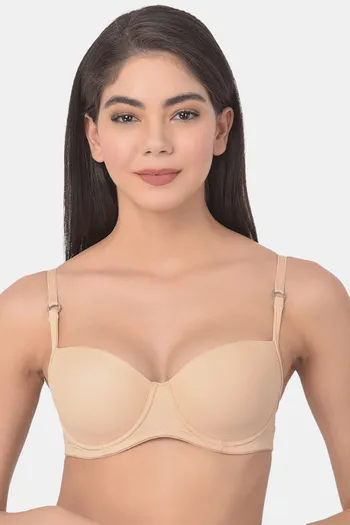 Clovia Level 1 Push-Up Padded Underwired Demi Cup Bra in Soft Pink