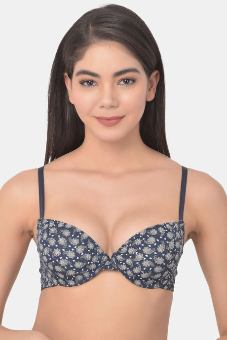 Buy Front Open Push-Up Bra in Navy Blue Color with Sexy Back Online India,  Best Prices, COD - Clovia