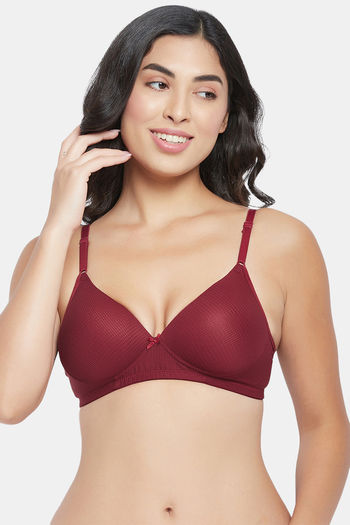 Buy Clovia Push Up Non Wired Medium Coverage T-Shirt Bra - Maroon at Rs.588  online