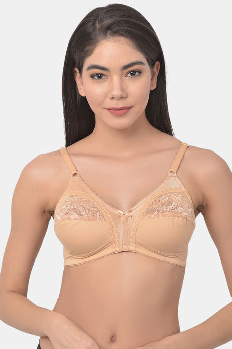 Buy Clovia Double Layered Non Wired Full Coverage T-Shirt Bra - Beige at Rs.899  online