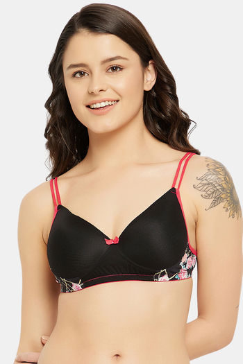 Buy Clovia Push Up Non Wired Full Coverage T-Shirt Bra - Black at Rs.588  online