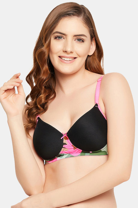 Buy Clovia Padded Non Wired Full Coverage T-Shirt Bra - Black at Rs.588  online