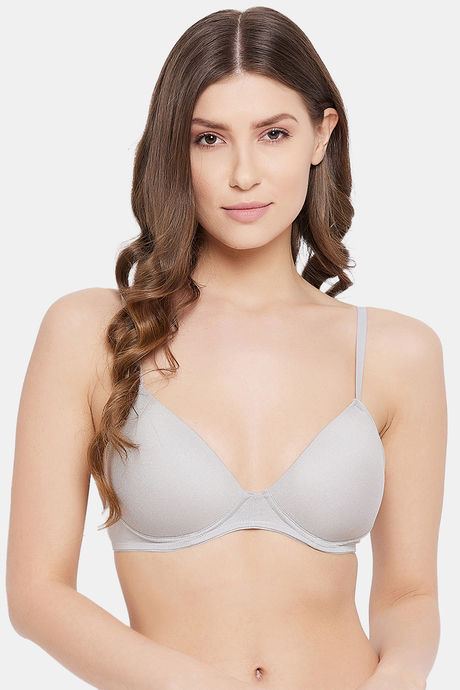 Buy Clovia Padded Non-Wired Medium Coverage T-Shirt Bra - Grey at