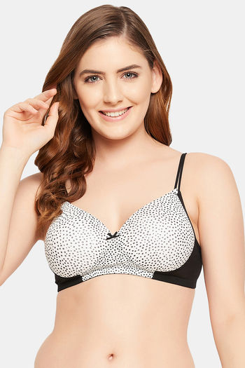 Clovia Padded Non-Wired Full Cup T-shirt Bra in White 