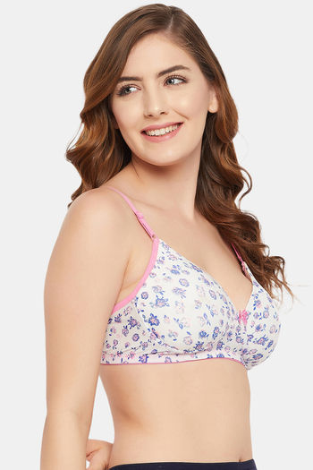 Clovia Padded Non Wired Full Coverage T-Shirt Bra - White