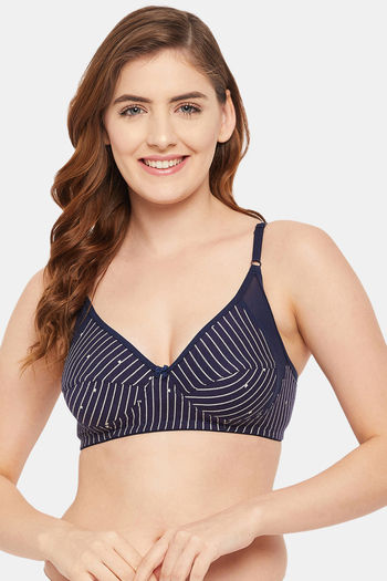 Buy Clovia Double layered Non Wired Full Coverage T-Shirt Bra - Blue at  Rs.353 online