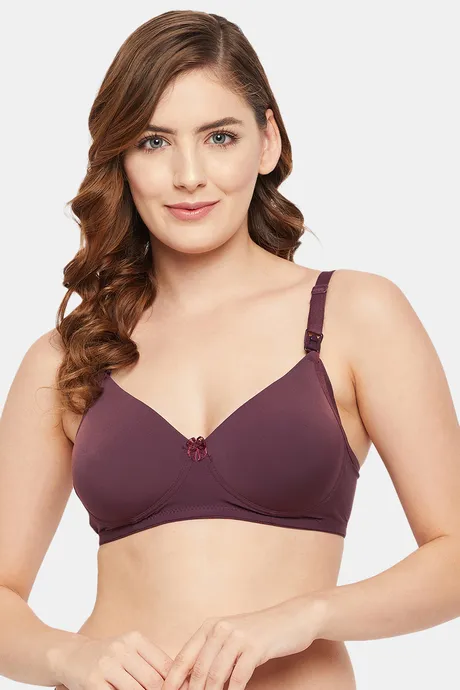 Buy Clovia Padded Non Wired Full Coverage Maternity / Nursing Bra - Purple  at Rs.1199 online
