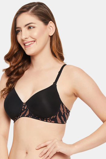 Buy Clovia Padded Non Wired Full Coverage T-Shirt Bra - Black at Rs.588  online