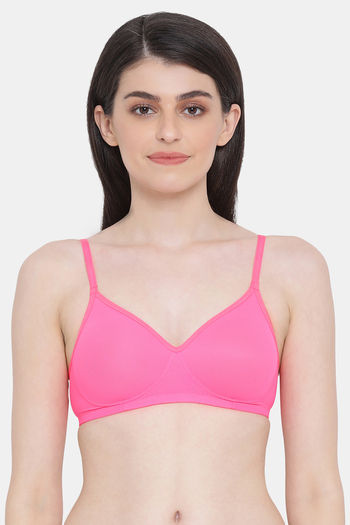 Buy Clovia Lightly Padded Non Wired Full Coverage T-Shirt Bra - Pink at  Rs.1199 online