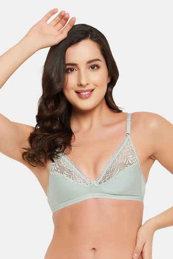 Buy Non-Padded Non-Wired Full Cup Bra in Lime Green - Cotton