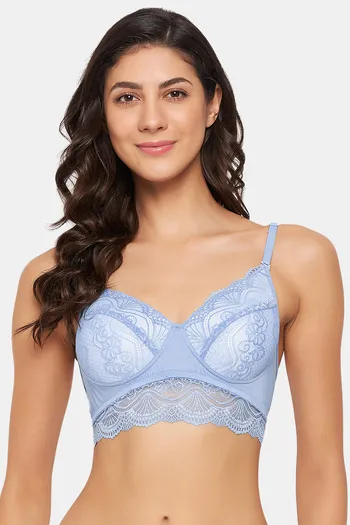 Buy Clovia Lightly Lined Non Wired Full Coverage Bralette - Blue at Rs.659  online