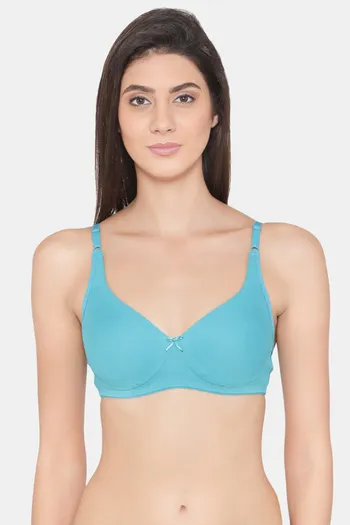Buy Clovia Double Layered Non Wired Full Coverage Basic Bra - Green at  Rs.329 online