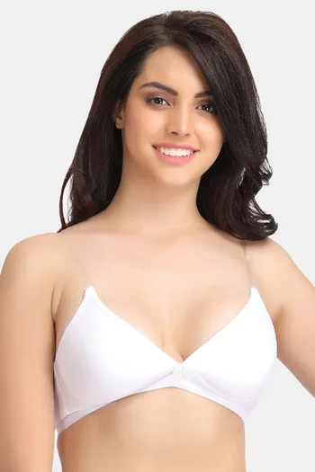 Buy Clovia Non-Padded Non-Wired Full Cup T-shirt Bra in White - Cotton Rich  Online