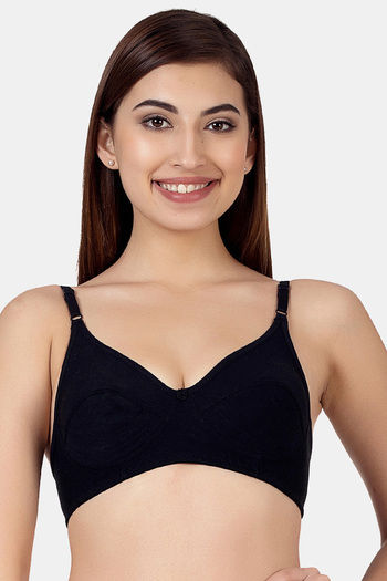 Buy Clovia Double Layered Non Wired Full Coverage Basic Bra - Black at Rs.599  online