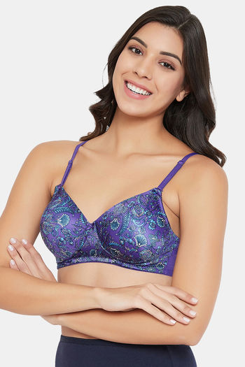Buy Clovia Lightly Padded Non Wired Full Coverage T-Shirt Bra - Purple at  Rs.588 online