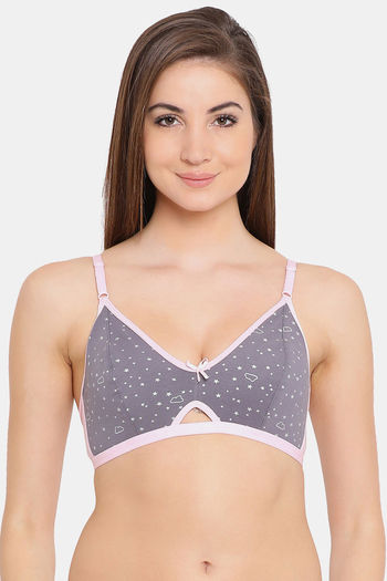 Buy Clovia Double Layered Non Wired Basic Bra - Grey at Rs.305