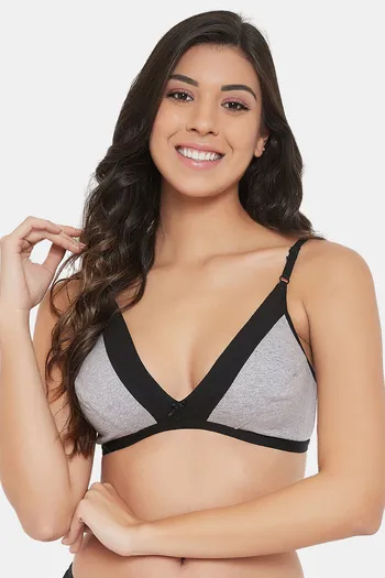 Clovia Womens Cotton Rich Non-Padded Non-Wired Bra with Double