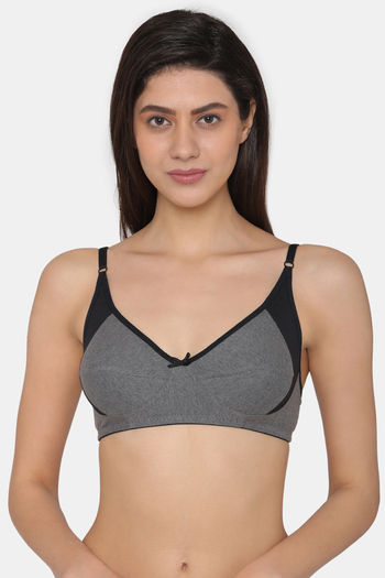Buy Clovia Double Layered Non Wired Basic Bra - Grey at Rs.599