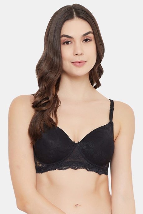Buy Clovia Lightly Padded Non Wired Full Coverage T-Shirt Bra - Black at  Rs.1199 online