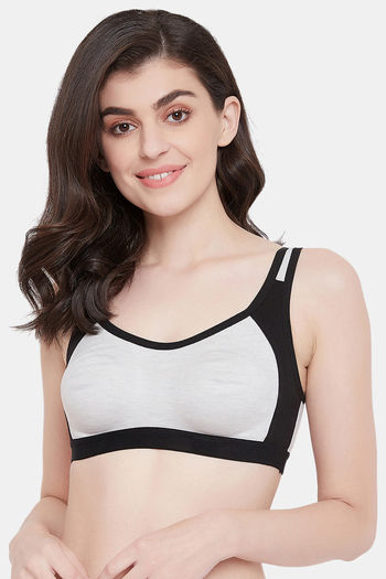 Buy Clovia Double Layered Non Wired Full Coverage Push-Up Bra - Grey