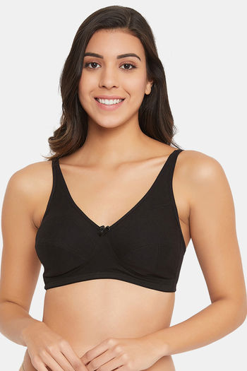 Buy Clovia Double Layered Non Wired Full Coverage T-Shirt Bra - Black at  Rs.389 online