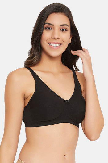 Clovia Double Layered Wired Medium Coverage Bralette - Black