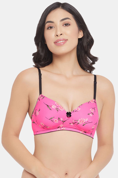 Buy Clovia Lightly Padded Non Wired Full Coverage T-Shirt Bra - Pink at  Rs.492 online
