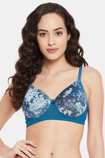 Clovia Padded Non Wired Full Coverage Push Up Bra - Teal