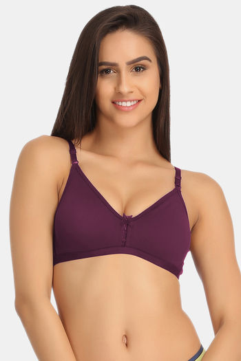 Buy Clovia Double Layered Non Wired Full Coverage T-Shirt Bra - Purple at  Rs.300 online
