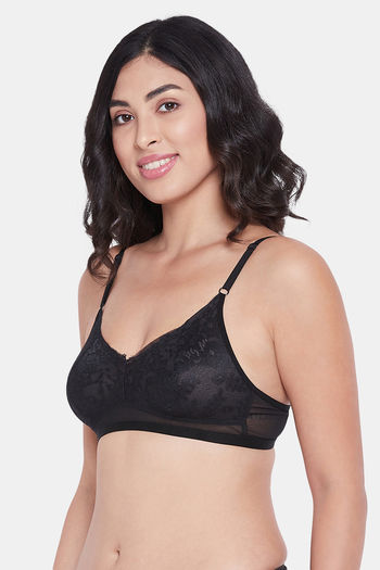 Buy Clovia Black Solid Lace Full Coverage Bra Online at Best