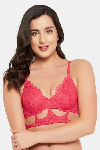 Buy Clovia Single Layered Regular Wired Medium Coverage Bralette - Red at  Rs.588 online