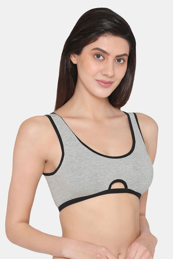 Buy Clovia Padded Non Wired Full Coverage T-Shirt Bra - Grey at Rs