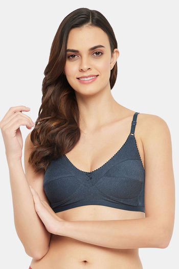Buy Clovia Double Layered Non Wired Full Coverage T-Shirt Bra - Blue