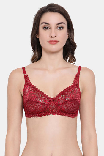 Buy Zivame Satine Brides Moderate Pushup Front Open Bra- Ruby Red