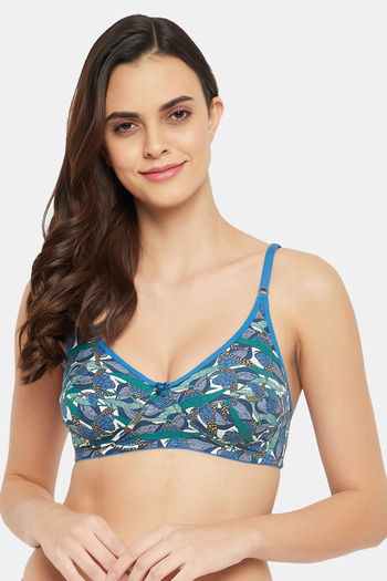 Buy Clovia Double Layered Non Wired Full Coverage T-Shirt Bra - Teal