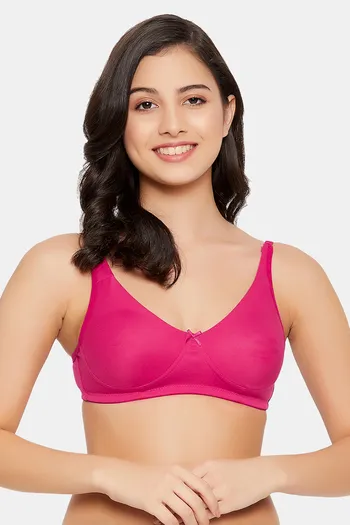 Buy Clovia Double Layered Non Wired Full Coverage T-Shirt Bra - Pink at  Rs.377 online