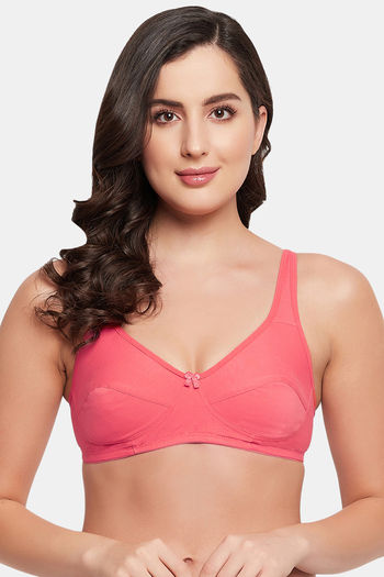Buy Clovia Double Layered Non-Wired Full Coverage T-Shirt Bra - Peach at  Rs.599 online